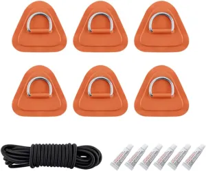 1 Set D Ring Pad PVC Patch Boat Deck Rigging 2.5m Black Elastic Bungee Rope Kit for Stand Up Paddle Board SUP Deck Accessories