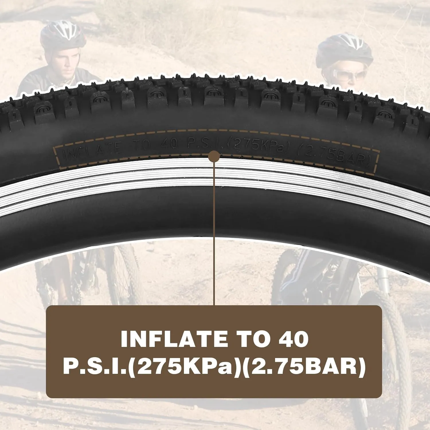 2 Pack 26x1.5 Bike Tire with Tubes City Bike Tire Mountain Bike Vintage Bicycle Tire Compatible Replacement Bicycle Tire