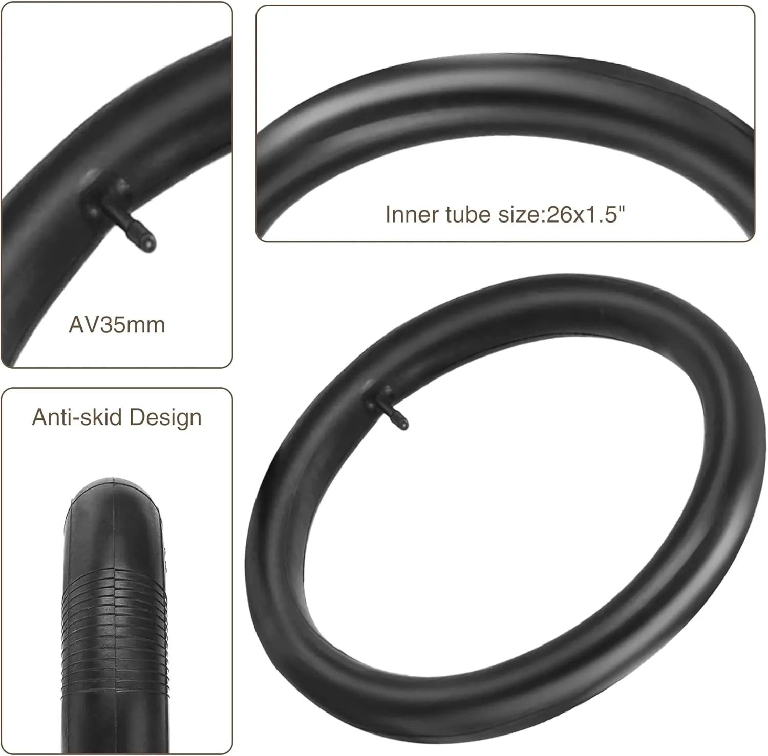 2 Pack 26x1.5 Bike Tire with Tubes City Bike Tire Mountain Bike Vintage Bicycle Tire Compatible Replacement Bicycle Tire