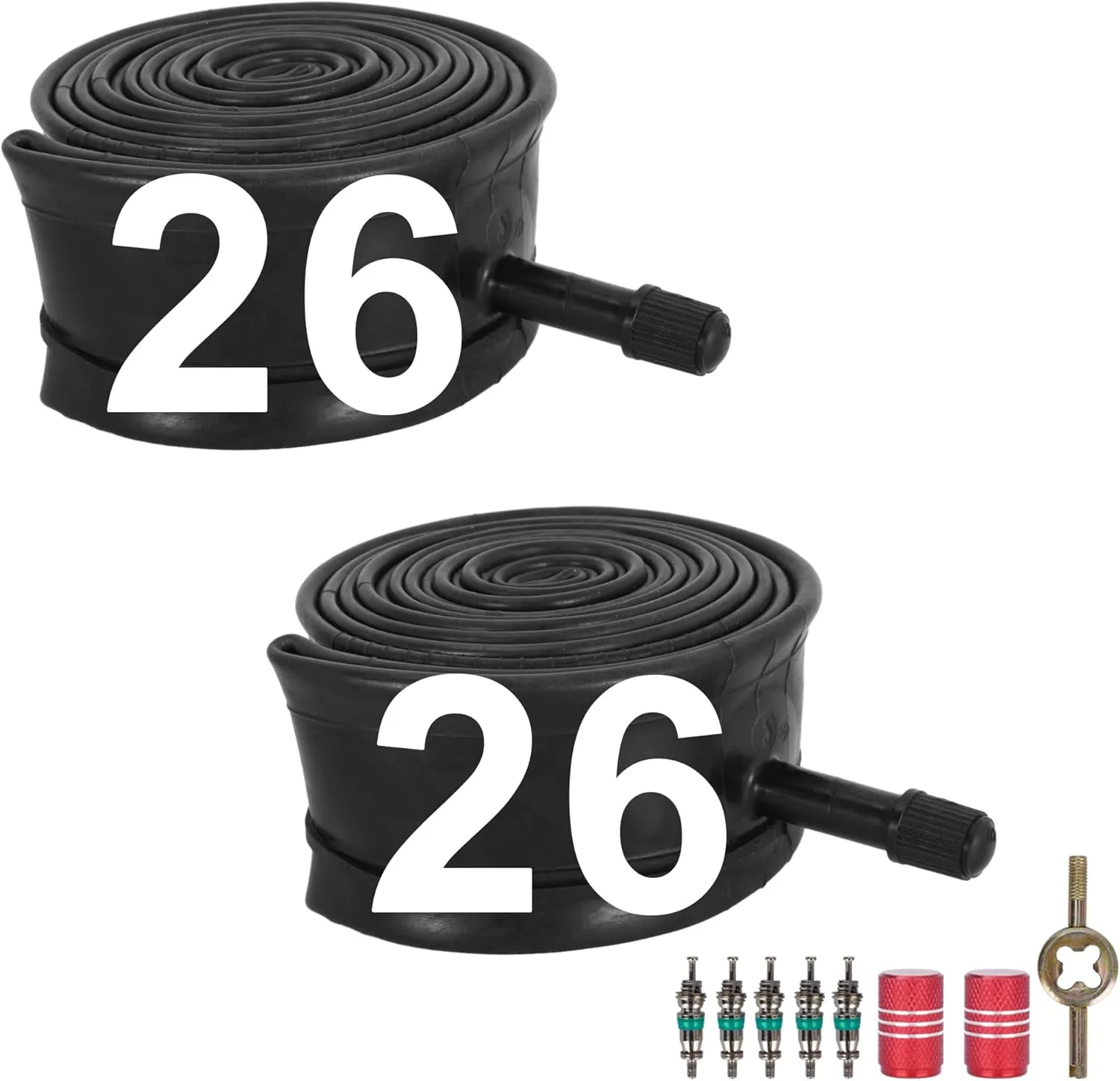 20/26x1.50/1.75/1.95/2.125 Inner Tube with 32mm Schrader Valve,Heavy Duty Bike Tire Tube for Road Mountain Track Cyclocross Cruiser Kids,Butyl Rubber Tire Tube 2 Pack