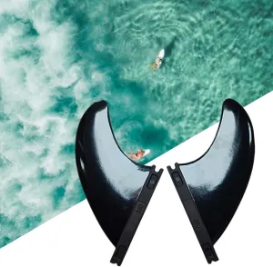 2X Surfboard Fin, Nylon Inflatable Paddleboard Tail Rudder, Long Board Replacement, Black, 97x89mm