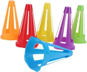 6pcs Football Flexibility Training Cones Hollowed Soccer Markers for Agility Drills Skating Obstacles Vibrant Colors for Boys and Girls and Athletes for Outdoor Sports Activities