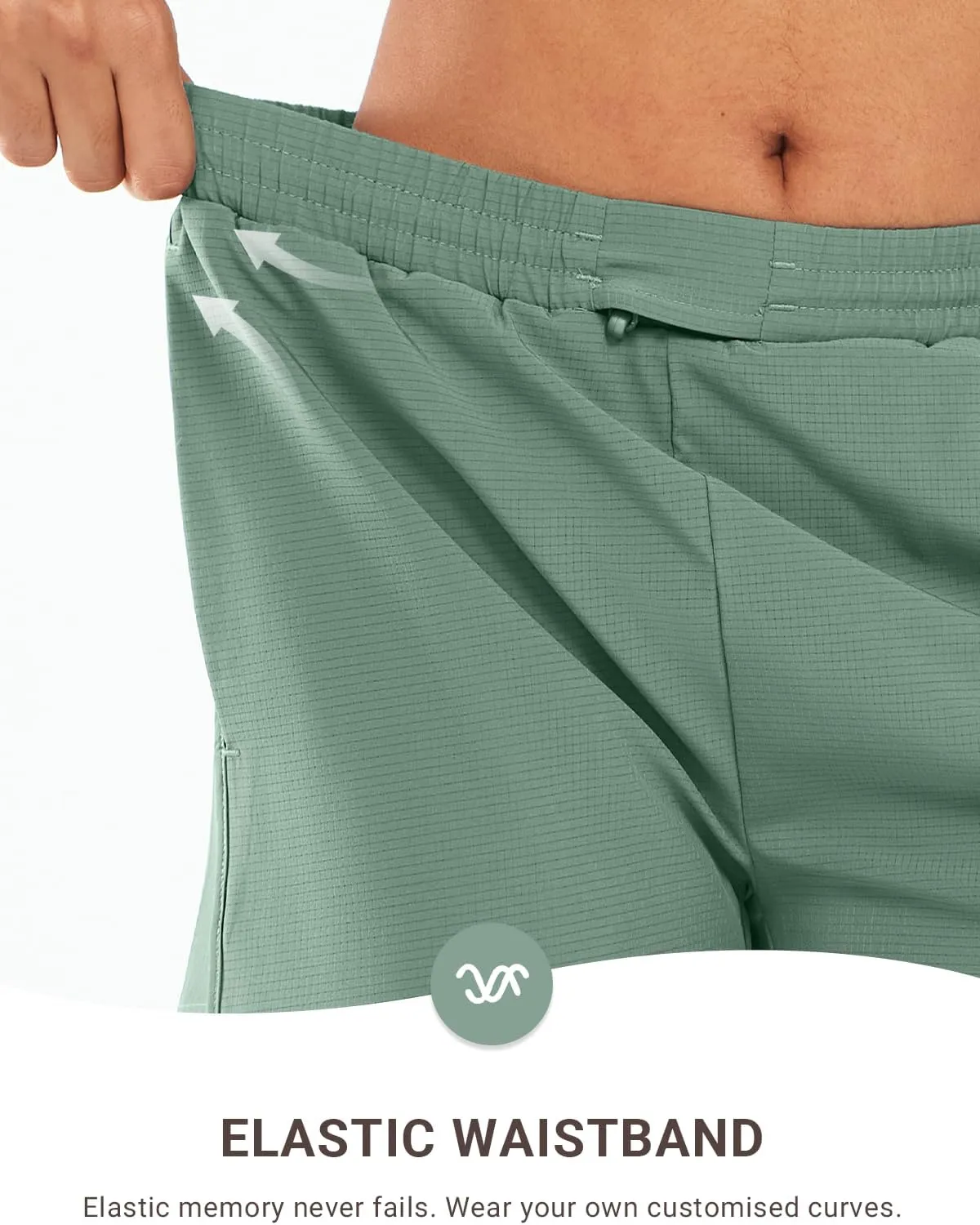 ALLZERO Women's Swim Board Shorts 5" with Pockets Quick Dry Beach Shorts with Liner Ruched Waistband