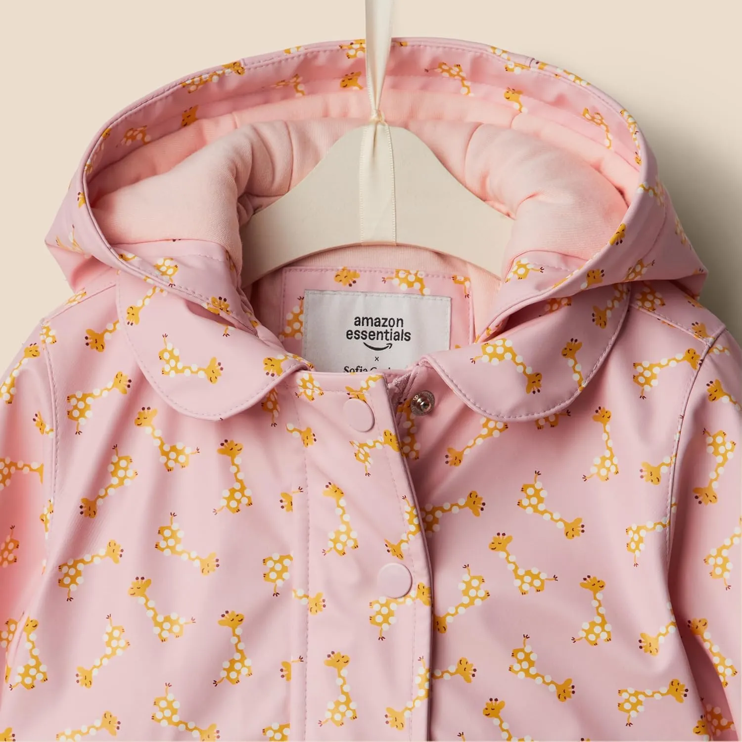 Amazon Essentials x Sofia Grainge Toddlers and Baby Girls' Water-Repellent Rain Jacket