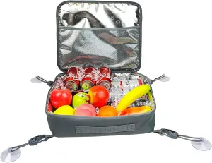 Deck Cooler Bag, 11lL Paddle Board Cooler Portable Waterproof Insulated Surf Sup Storage Bag Paddle Board Accessories with 4 Suckers for Food, Drinks (Grey)