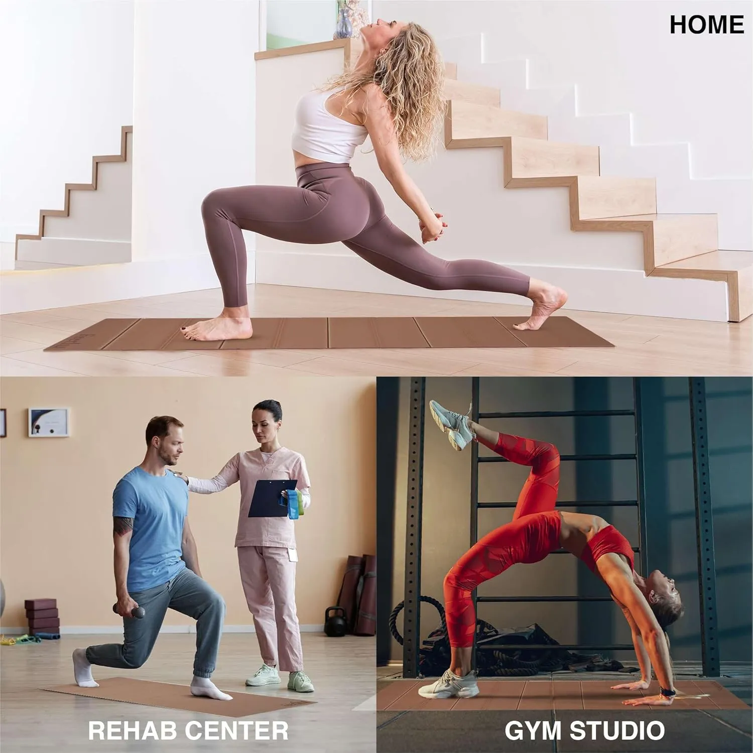 Foldable Yoga Exercise Mat  Lightweight, Anti-Slip, and Easy to Store for Yoga, Pilates, Home Workouts, and Floor Exercises