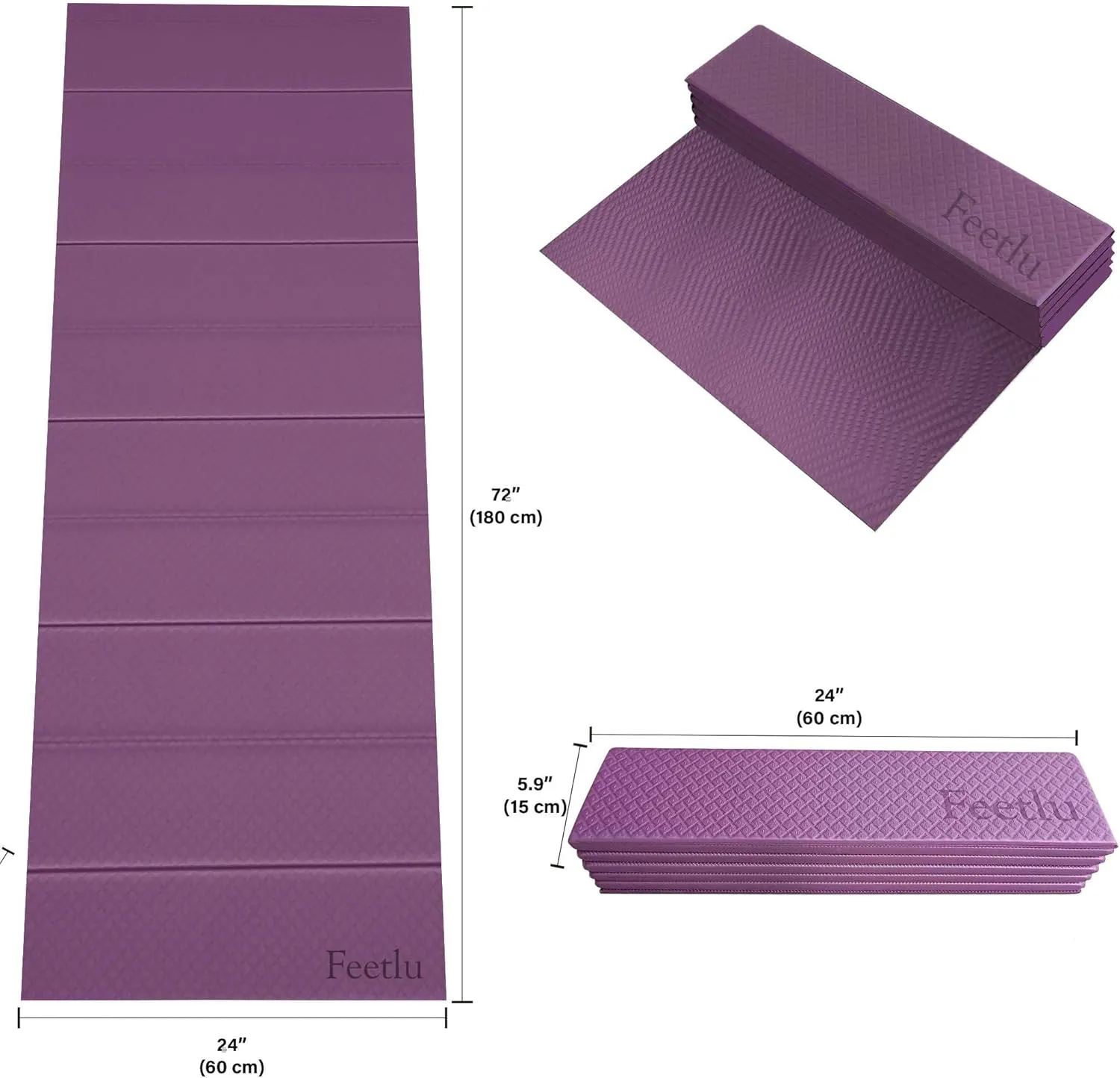 Foldable Yoga Exercise Mat  Lightweight, Anti-Slip, and Easy to Store for Yoga, Pilates, Home Workouts, and Floor Exercises