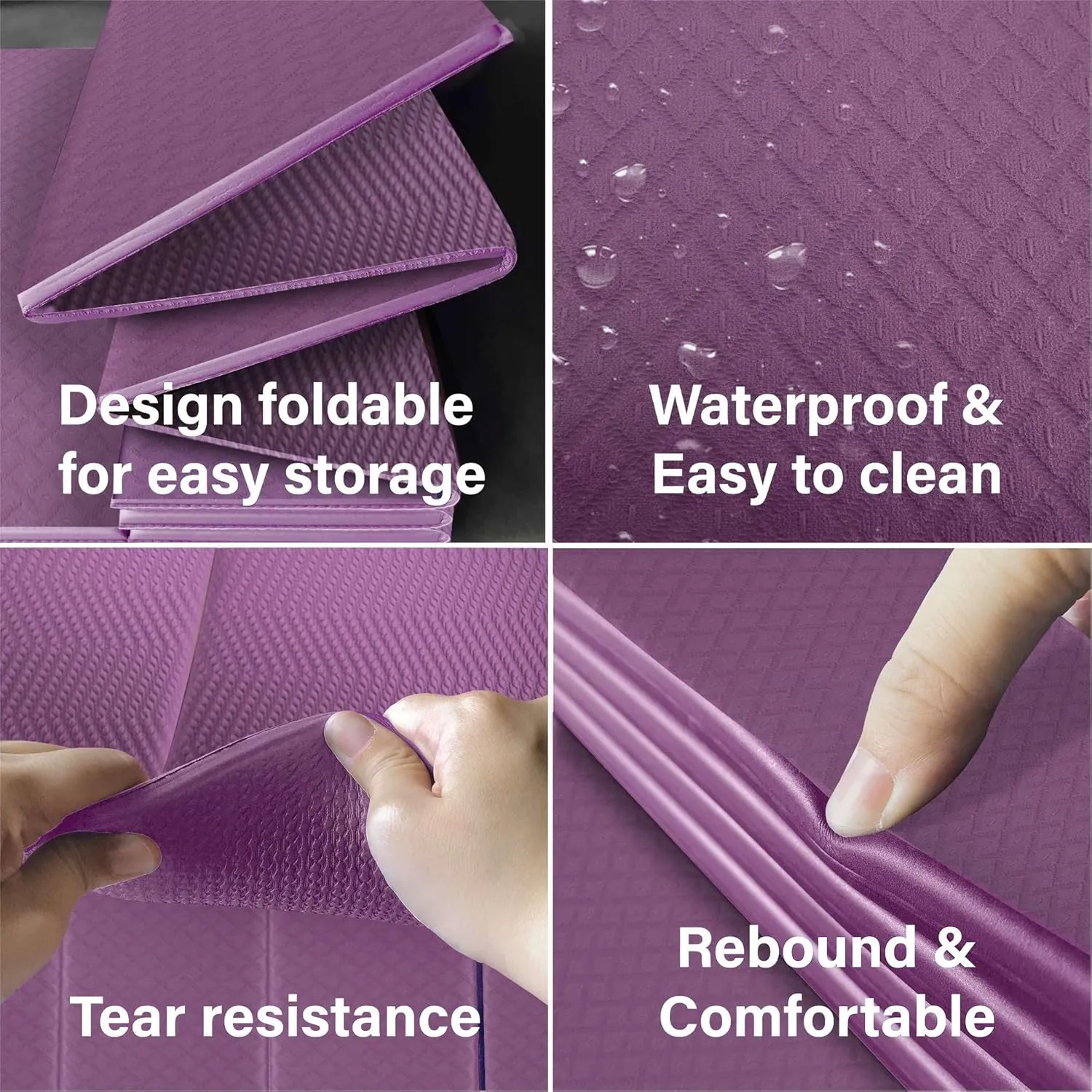 Foldable Yoga Exercise Mat  Lightweight, Anti-Slip, and Easy to Store for Yoga, Pilates, Home Workouts, and Floor Exercises