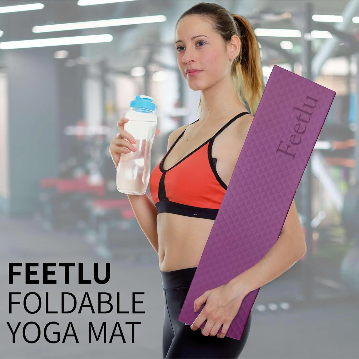Foldable Yoga Exercise Mat  Lightweight, Anti-Slip, and Easy to Store for Yoga, Pilates, Home Workouts, and Floor Exercises
