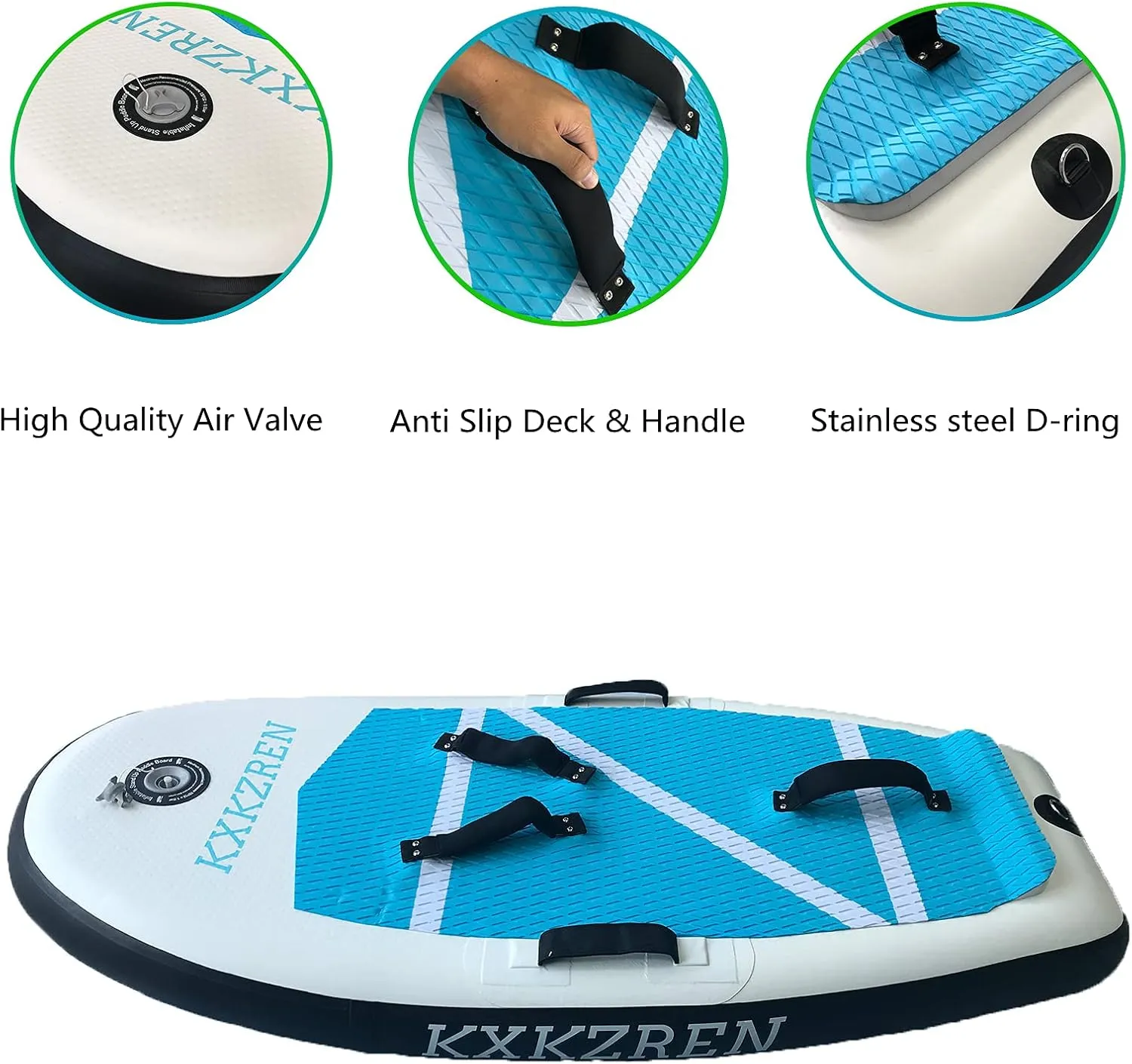 KXKZREN Inflatable Hydrofoil Board 5ft with Carbon Fiber Base, Customizable Name Text, Stand Up Paddle Board with Non-Slip Deck, Backpack, Waterproof Bag, Leash, Hand Pump