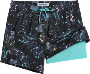maamgic Men's Swim Trunks 5.5 inch Recycled Beach Shorts with Compression Liner Quick Dry Swim Shorts Zipper Pockets