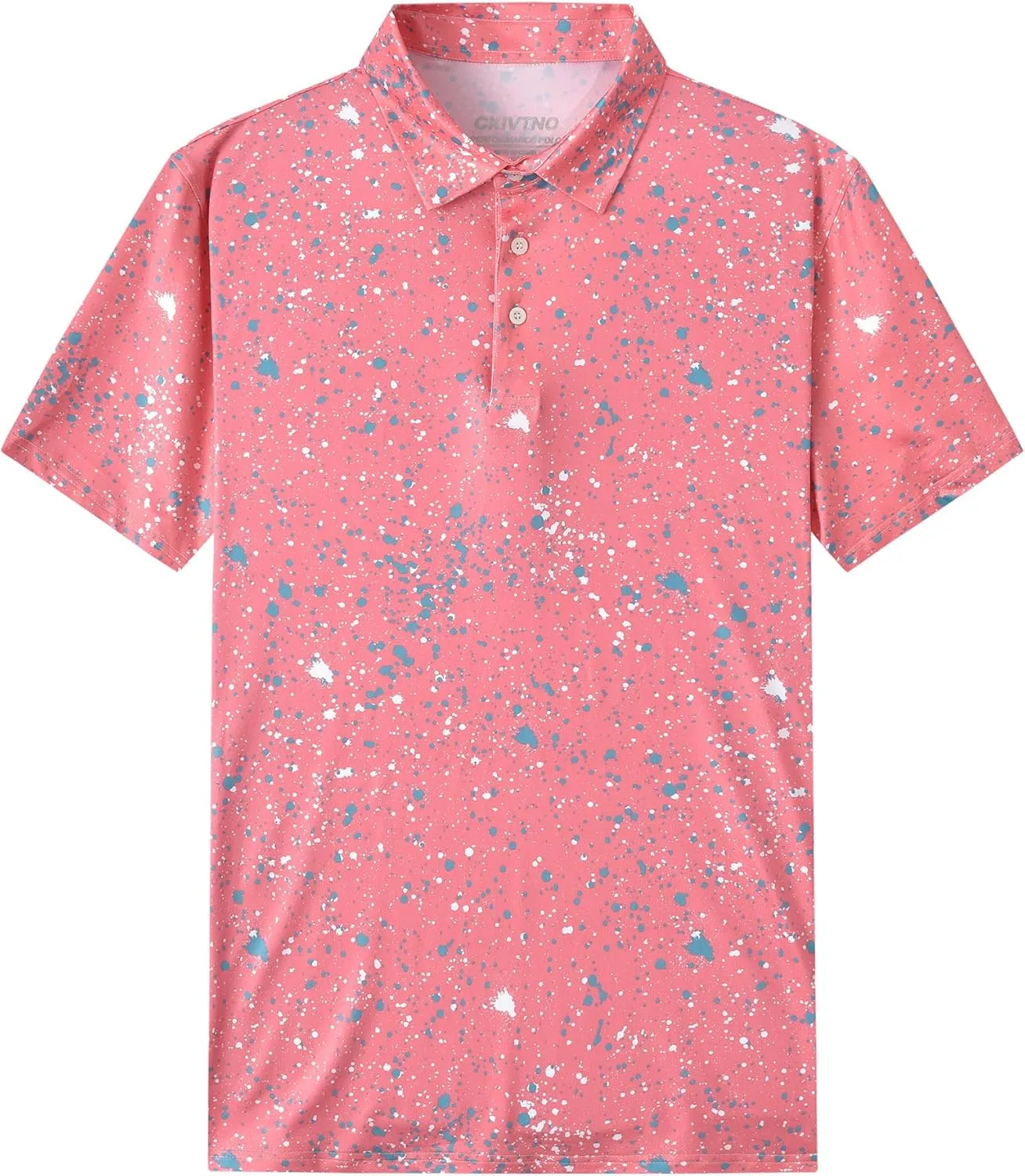 Mens Cool Crazy Funny Printed Golf Polo Shirts Summer Stretchy Dry Fit Short Sleeve Performance Shirts