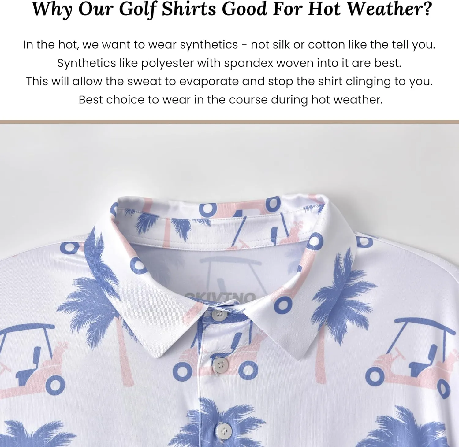 Mens Cool Crazy Funny Printed Golf Polo Shirts Summer Stretchy Dry Fit Short Sleeve Performance Shirts