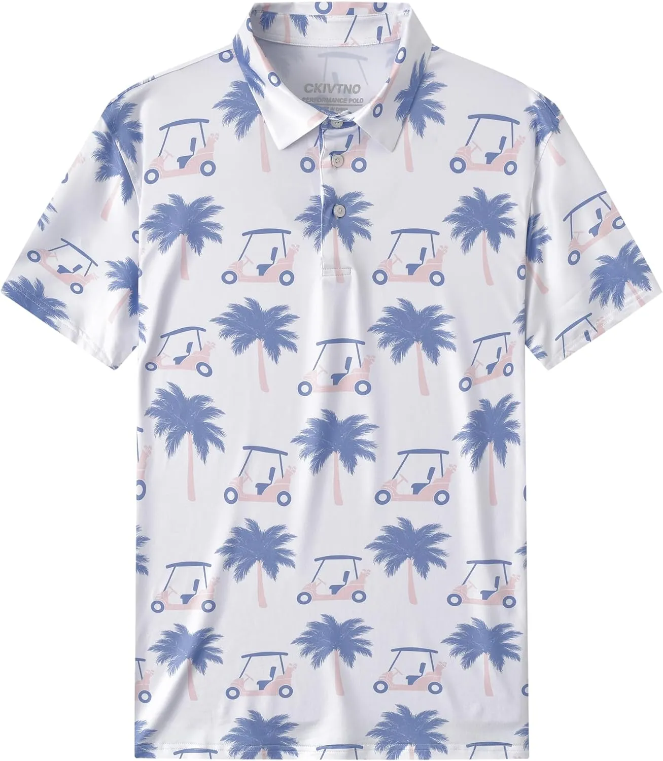 Mens Cool Crazy Funny Printed Golf Polo Shirts Summer Stretchy Dry Fit Short Sleeve Performance Shirts