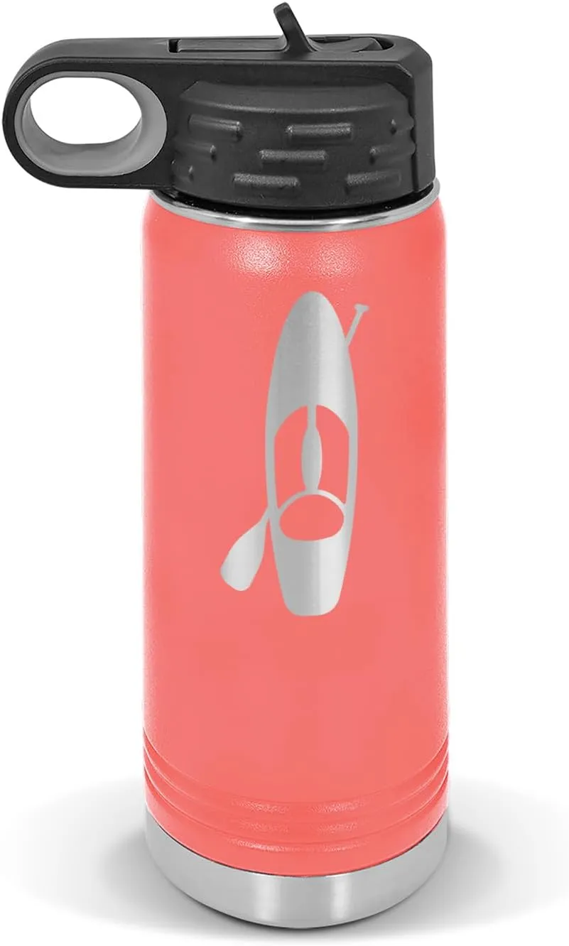 Paddle Board and Paddle Water Bottle 20 oz - Laser Engraved w/Flip Top Removable Straw - Polar Camel - Stainless - Vacuum Insulated - Drinkware - Paddle Boarding pabbleboard sup Stand up v1