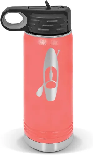 Paddle Board and Paddle Water Bottle 20 oz - Laser Engraved w/Flip Top Removable Straw - Polar Camel - Stainless - Vacuum Insulated - Drinkware - Paddle Boarding pabbleboard sup Stand up v1