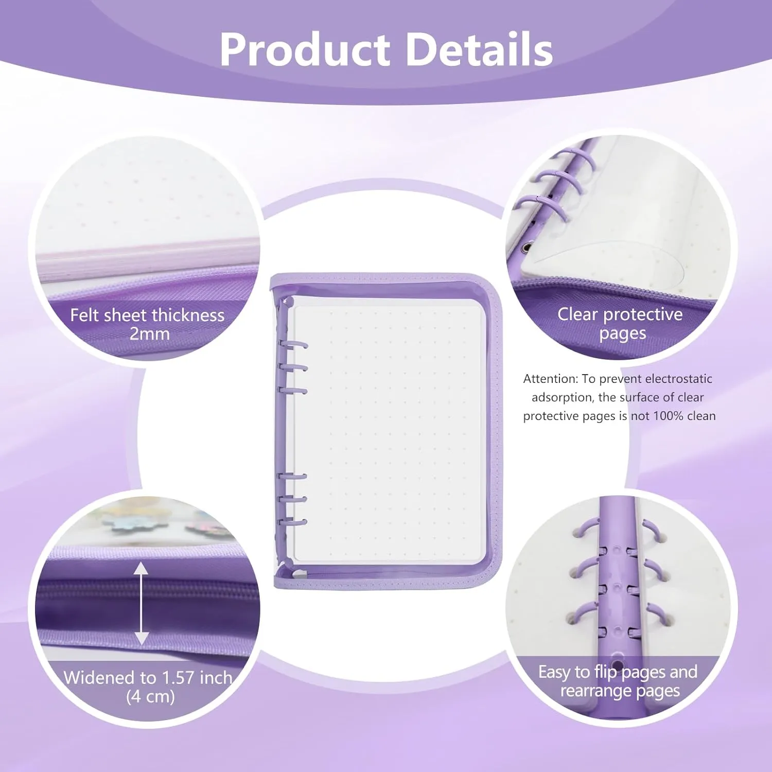 Pin Display Book Enamel Pin Collection Holder Trading Book with 6-Page Display Boards A5 Brooch Pin Storage Organizer Binder Album for Travel Collectors (Purple)