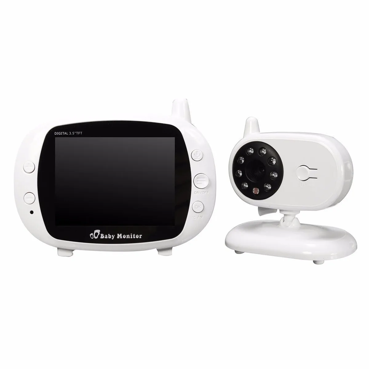 Safurance 2.4G Wireless Digital 3.5" LCD Baby Monitor Camera Audio Talk Video Night Vision High Resolution Home Security