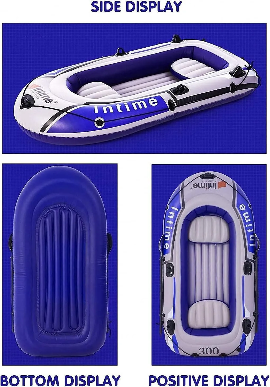 TEmkin Foldable Inflatable Boat Series, Raft Inflatable Kayak, Fishing Boat Rubber Boat, Adult and Children's Paddle Boat (One Color 198CM*122CM)