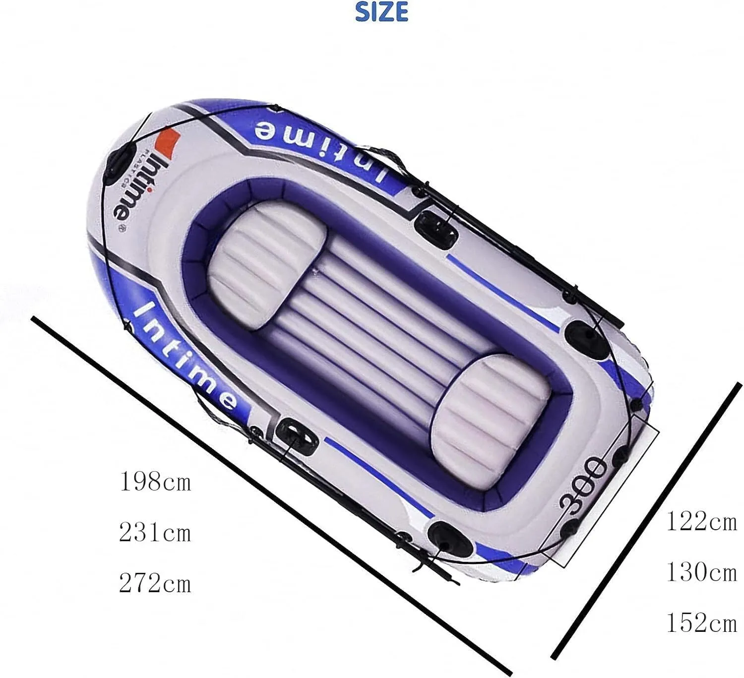 TEmkin Foldable Inflatable Boat Series, Raft Inflatable Kayak, Fishing Boat Rubber Boat, Adult and Children's Paddle Boat (One Color 198CM*122CM)